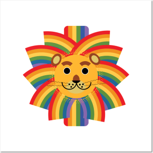 Rainbow Lion Posters and Art